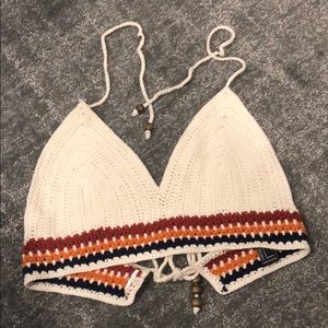Forever 21 crochet knit halter crop top NEVER WORN
